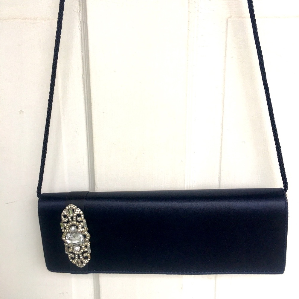 Jeweled Satin Evening Cross Body Bag